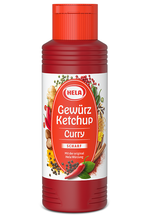 Curry Gewürz Ketchup scharf 300 ml | Angenehm Scharf | Hela
